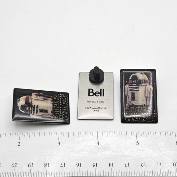 🆓️FREE ADD ON TO BUNDLE 3x Star Wars Force  Awakens R2D2 Pins Bell Collectors - Picture 3 of 4